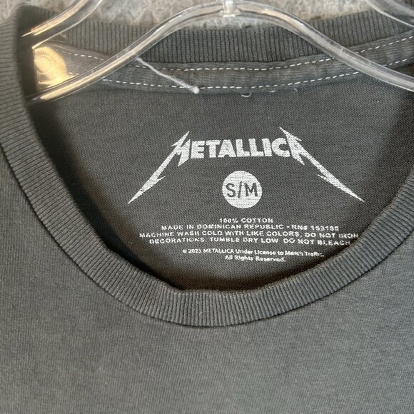 Metallica Live in Concert '92 Graphic T-Shirt Gray Distressed Band Tee S/M - Picture 3 of 5